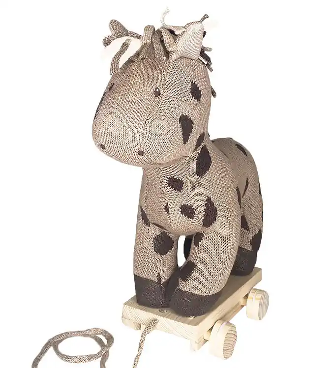 Seizoensaanbieding Smallstuff Trekspeelgoed - Paard - 30x30 cm - Nature/Brown