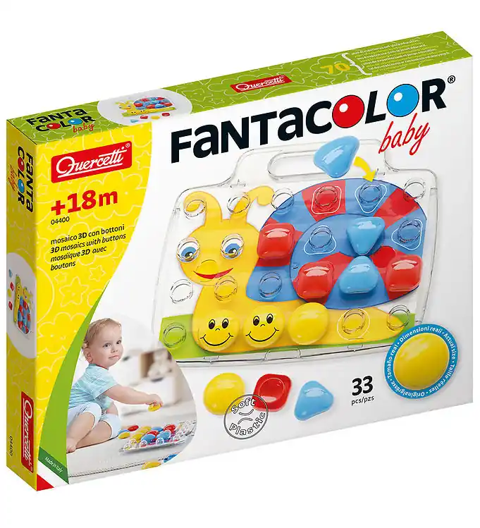 Snelle Levering Quercetti Pinmozaïek - Fantacolor 3D - 33 Onderdelen - 4400