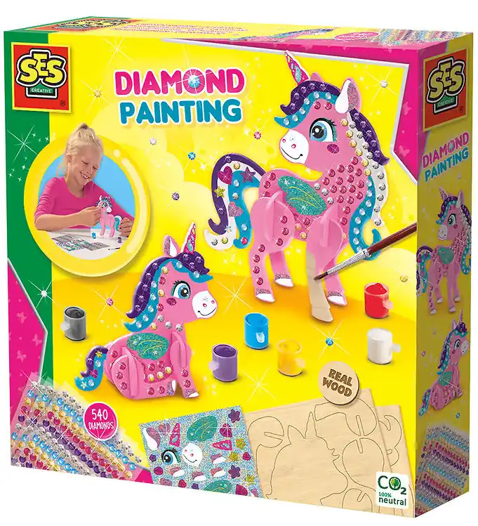 Hoge Kwaliteit SES Creative Creatieve Speelset - Diamantmozaïek - 3D - Eenhoorn