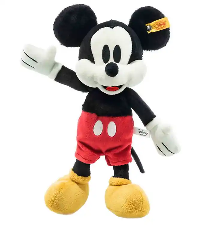 Seizoensaanbieding Steiff Knuffel - 31 cm. - Mickey Mouse - Zwart/Rood