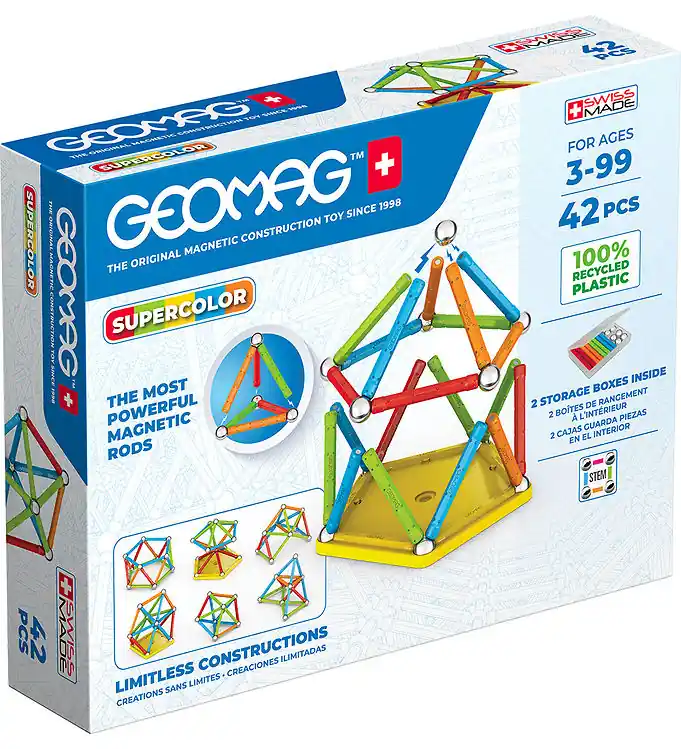 Geomag Magneetset - Supercolor Gerecycled - 42 Onderdelen Uitverkoop