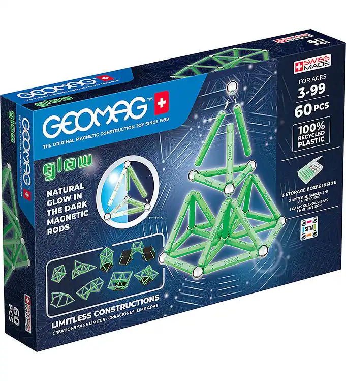 Geomag Magneetset - Glow Gerecycled - 60 Onderdelen Direct Beschikbaar