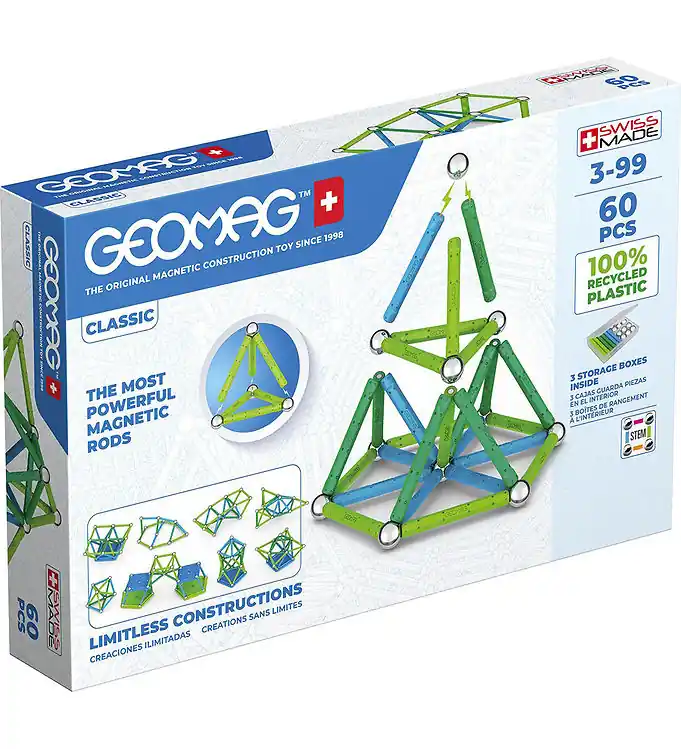 Geomag Magneetset - Classic+ Gerecycled - 60 Onderdelen Express Levering