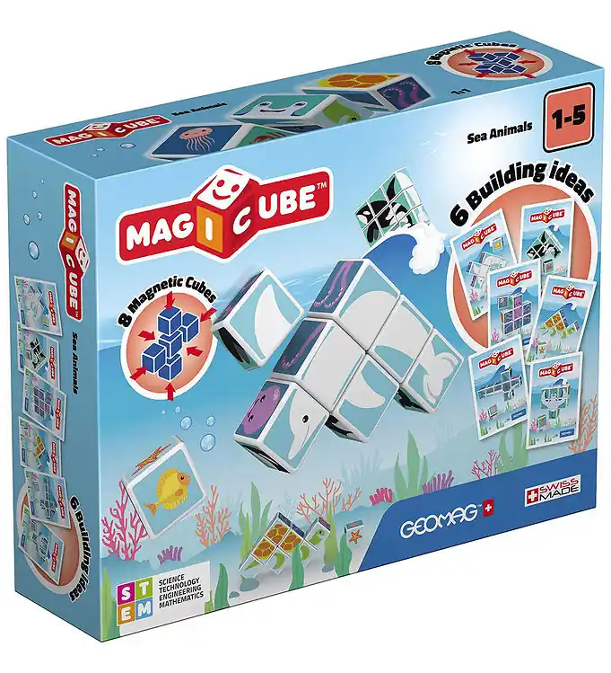 Geomag Magneetset - Magicube bedrukt Sea Animals - 6 Onderdelen Dagaanbieding