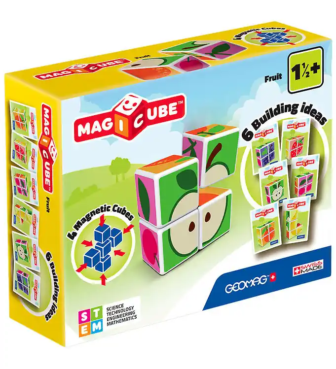 Geomag Magneetset - Magicube bedrukt Fruits - 4 Onderdelen Voordeelprijs