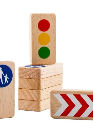 Waytoplay Houten Speelgoed - Verkeerslichten & Verkeersborden Fabrieksprijs