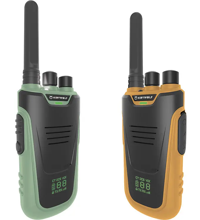 Kidywolf Walkietalkie - 2 st. - Kidytalk - Groen/Oranje Laatste Versie