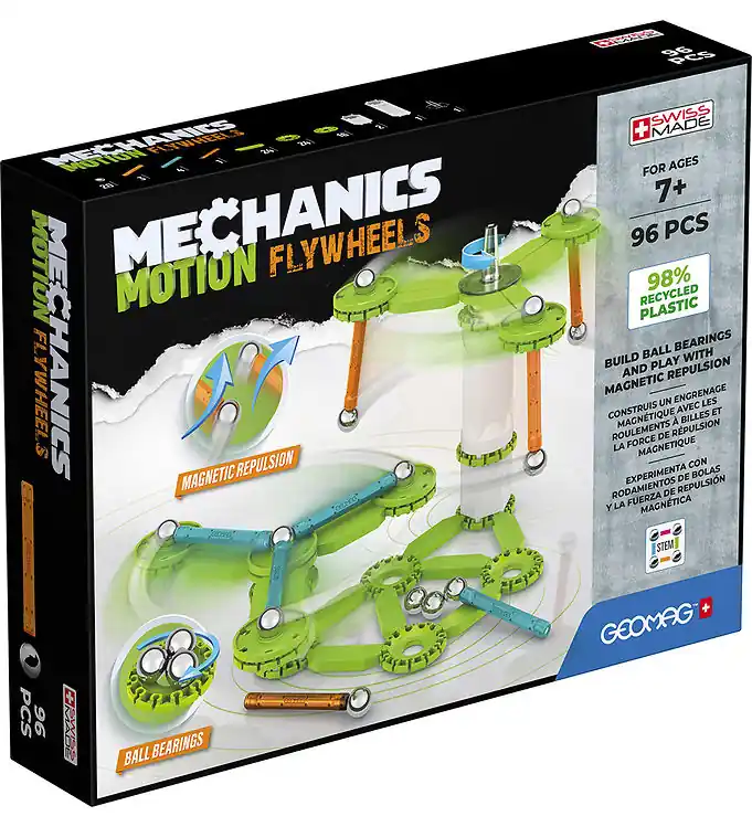 Geomag Magneetset - Mechanics Motion Gerecyclede vliegwielen - 9 Veilige Betaling