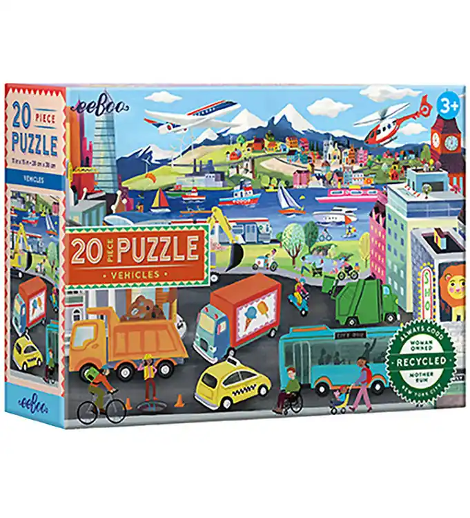 Nu Kopen Eeboo Puzzel - 20 Bakstenen - 28x38 cm - Transportmiddelen