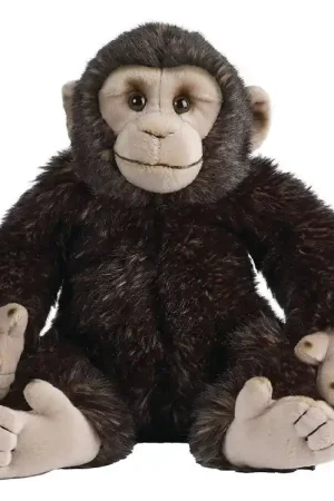 Living Nature Knuffel - 25x13 cm - Chimpansee - Bruin Beperkt Aanbod