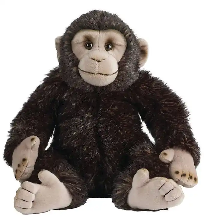 Living Nature Knuffel - 25x13 cm - Chimpansee - Bruin Beperkt Aanbod