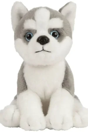 Voordeelprijs Living Nature Knuffel - 17x7 cm - Husky Puppy - Grijs/Wit
