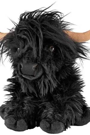 Laatste Versie Living Nature Knuffel m. Geluid - 22x16 cm - Black Hoogland Koet