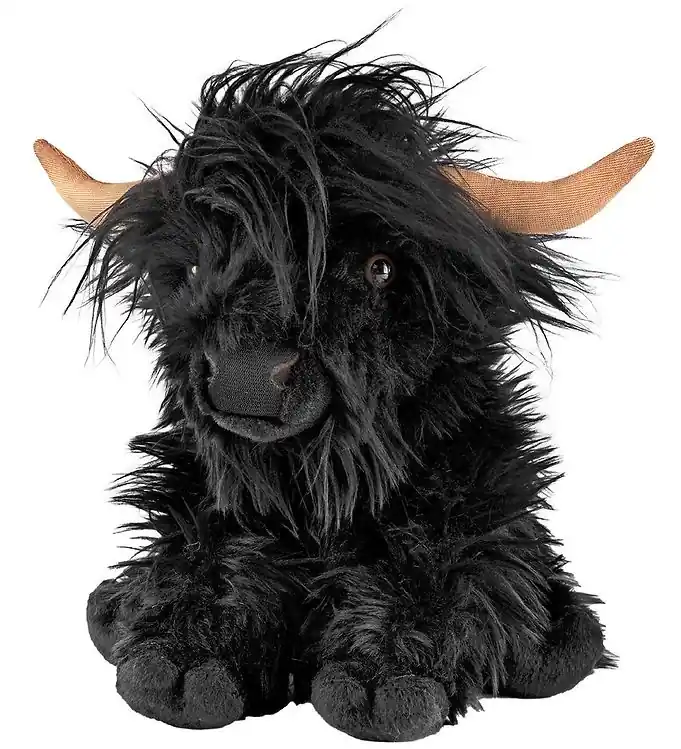 Laatste Versie Living Nature Knuffel m. Geluid - 22x16 cm - Black Hoogland Koet