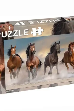 Nu Kopen TACTIC Puzzel - Wild Horses - 56 Bakstenen
