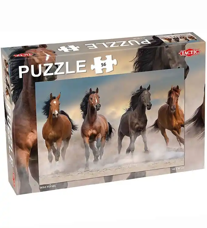 Nu Kopen TACTIC Puzzel - Wild Horses - 56 Bakstenen
