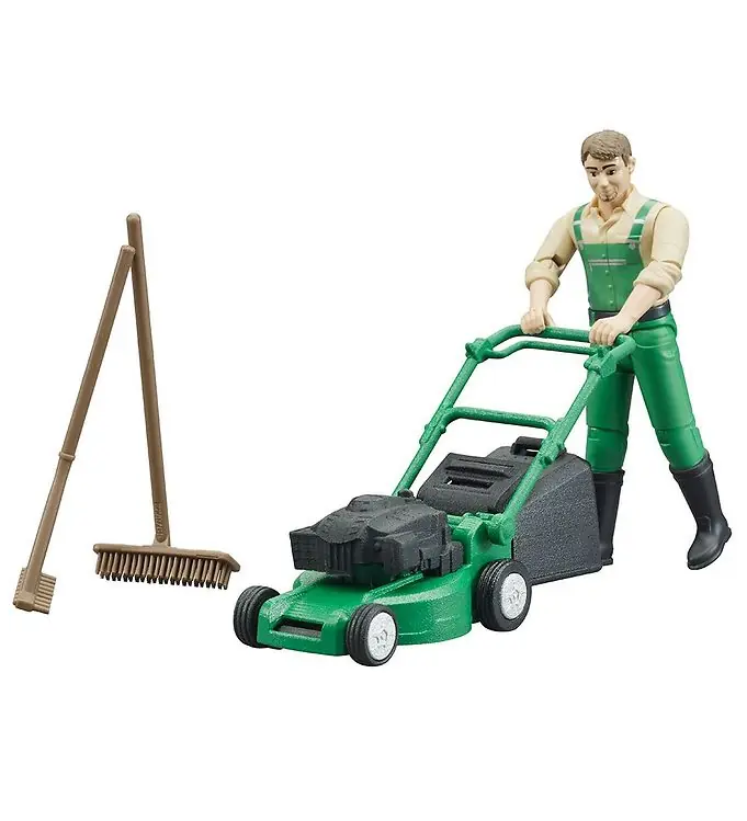 Laatste Kans Bruder Figuur - bworld - Tuinier m. Grasmaaier - 62103