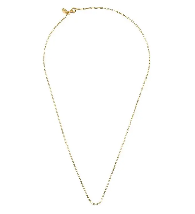 Finale Uitverkoop Design Letters Ketting - Vierkante schakel - 60 cm - 18K verguld