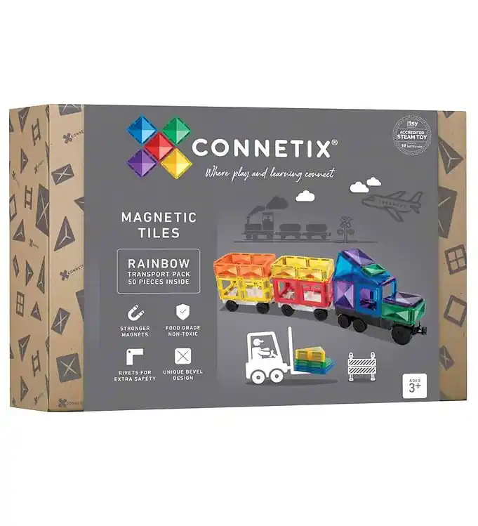 Nieuw Connetix Magneetset - Transport - 50 Onderdelen - Rainbow