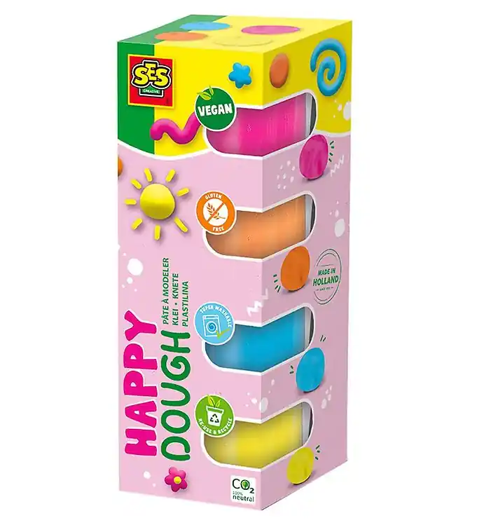 Actieprijs SES Creative Speelklei - 4x90g - Happy