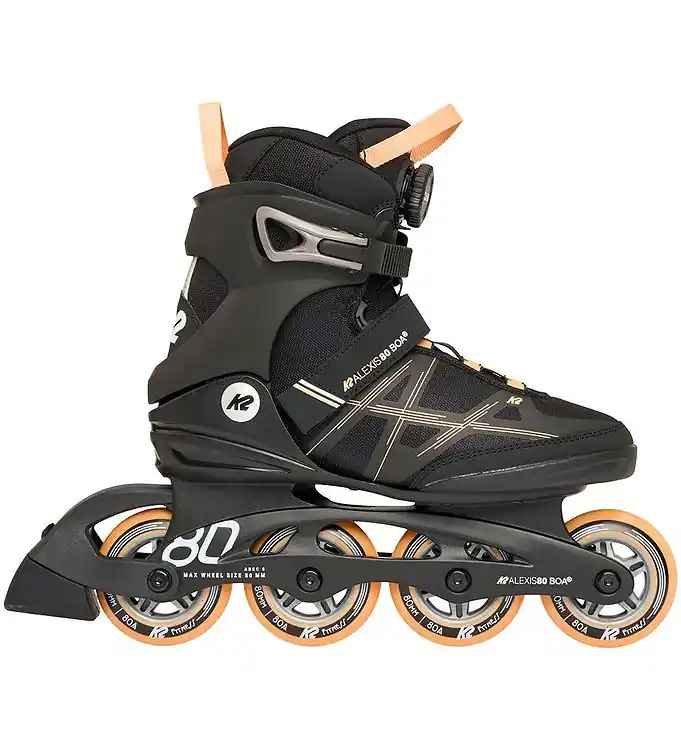 K2 Rolschaatsen - Alexia 80 Boa - Zwart/Oranje - Skeelers Nu Kopen