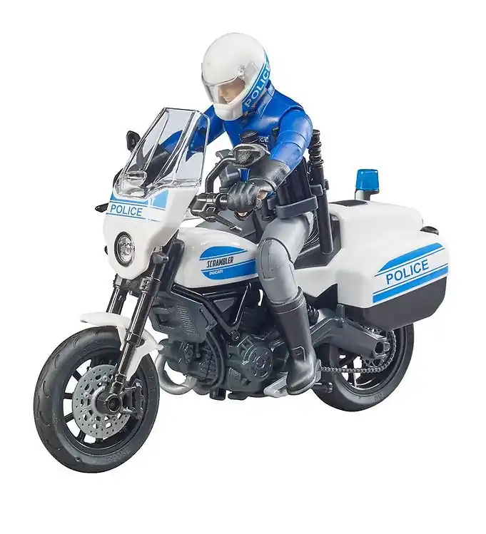 Flitsaanbieding Bruder Figuur m. Ducati Scrambler Politiemotor... - bworld - 627