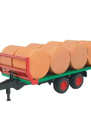 Beperkt Aanbod Bruder Werkmachine - Aanhangwagen m. 8 strobalen - 02220