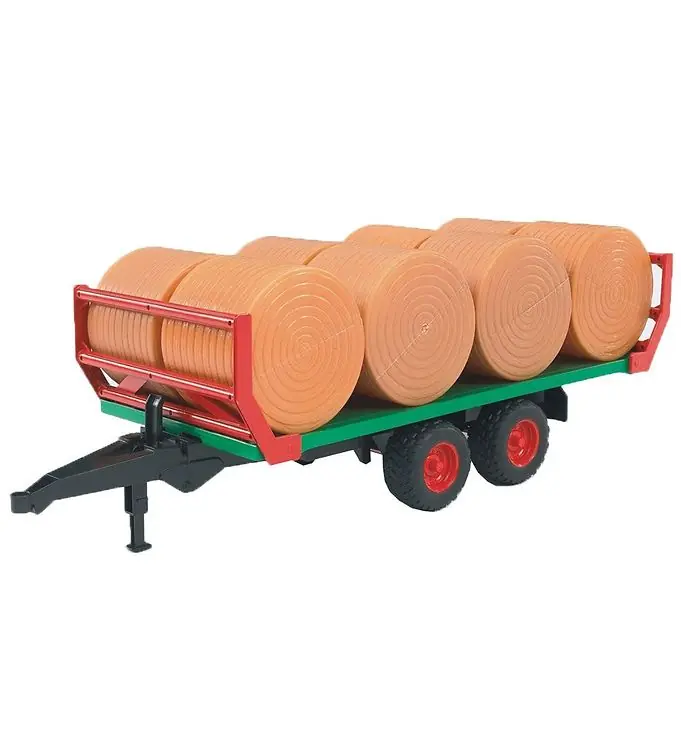 Beperkt Aanbod Bruder Werkmachine - Aanhangwagen m. 8 strobalen - 02220
