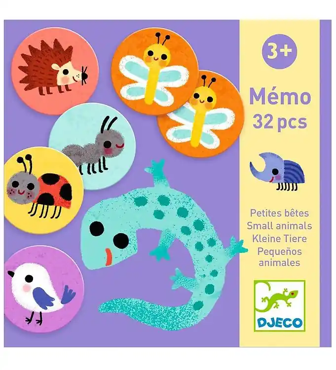 Djeco Memory Spel - 32 Bakstenen - Kleine dieren Finale Uitverkoop
