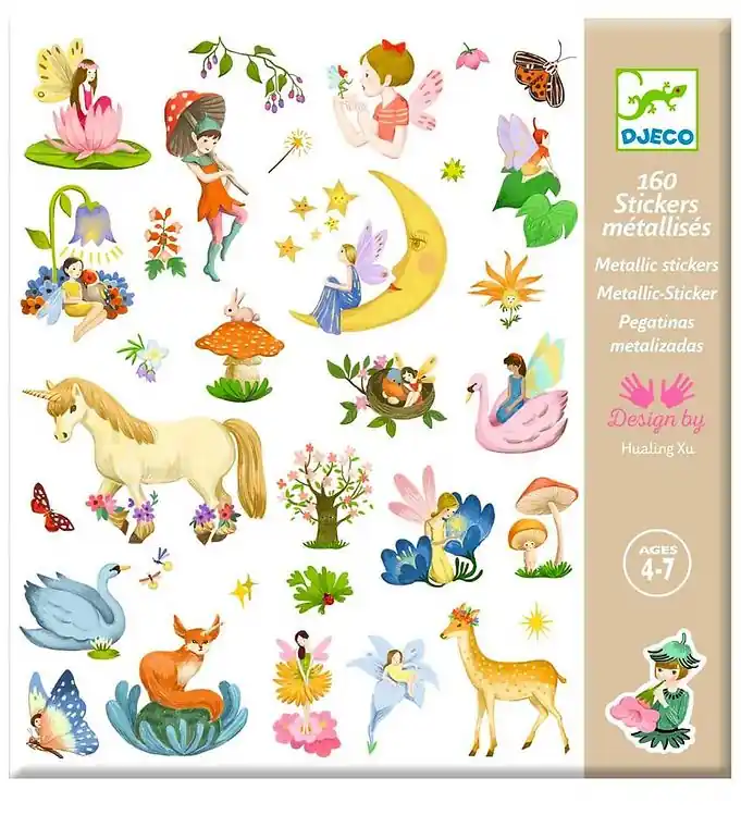 Djeco Stickers - Metallic - 160 st. - Fantasy Hete Deal