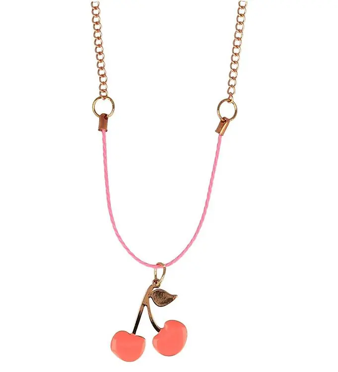 Meri Meri Ketting - Emaille kersen Necklace Lage Kosten