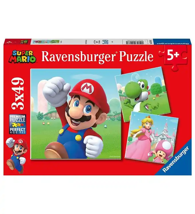 Ravensburger Puzzel - 3x49 Bakstenen - Super Mario Rechtstreeks Van De Fabrikant