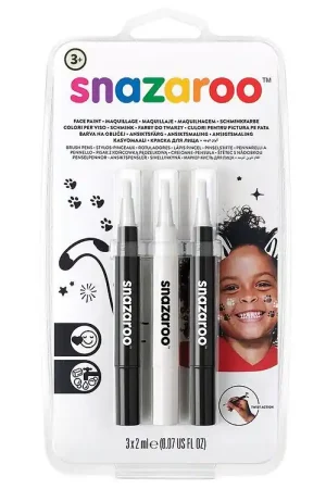 Laatste Kans Snazaroo Schmink - Kwastverf - 3 st. - Zwart/Wit