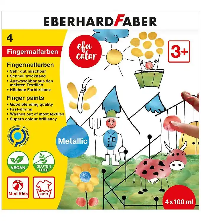 Eberhard Faber Vingerverf- Metallic - 4 st. - 100 ml. Koopje