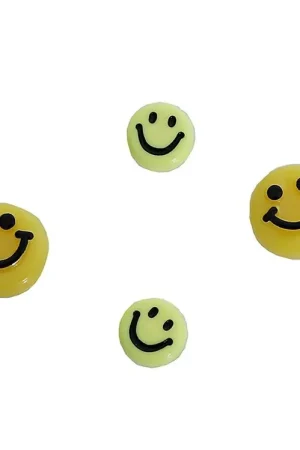 Finale Uitverkoop Me&My BOX Kralen - Smiley 4 st. - Geel-Zwart