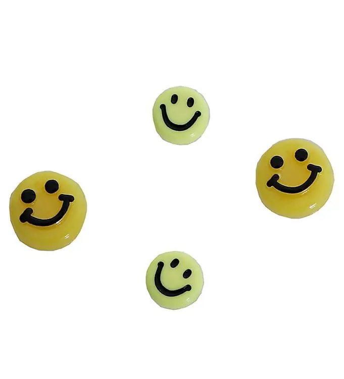 Finale Uitverkoop Me&My BOX Kralen - Smiley 4 st. - Geel-Zwart