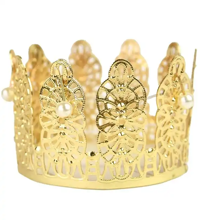 Den Goda Fen Kostuum - Prinsessenkroon m. Kralen - Goud Laatste Kans