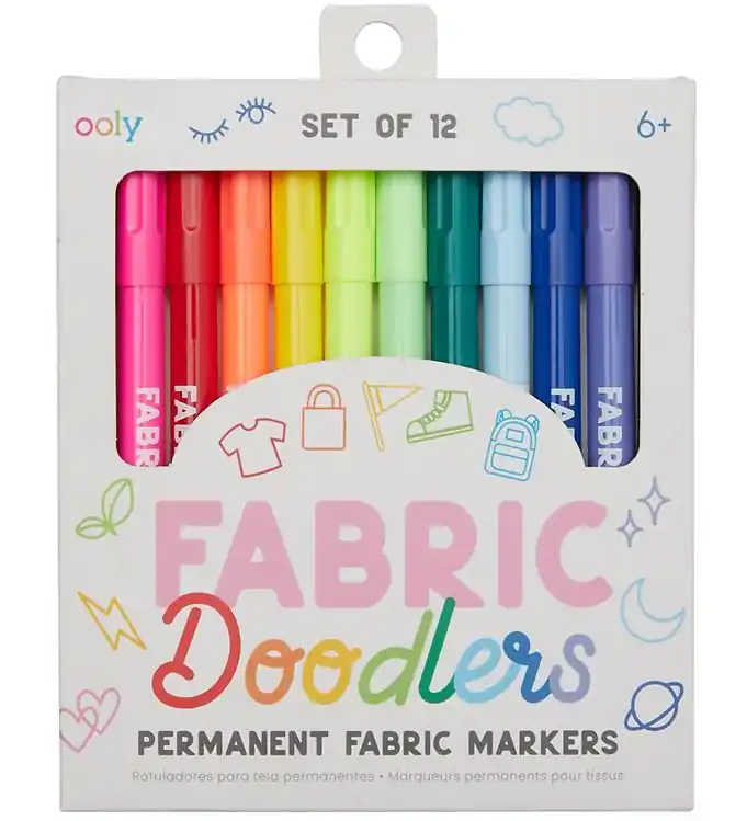 Weekendaanbieding Ooly Textielmarkers - 12 stk - Stoffen Doodlers