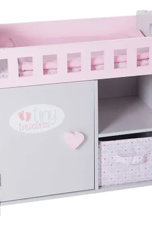 Betrouwbaar Tiny Treasures Poppen Accessoires - Verschoningstafel - Grijs/Ro