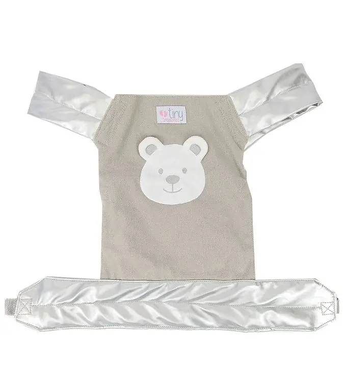 Speciale Aanbieding Tiny Treasures Poppen Accessoires - Voetenzak - Grijs m. Beer