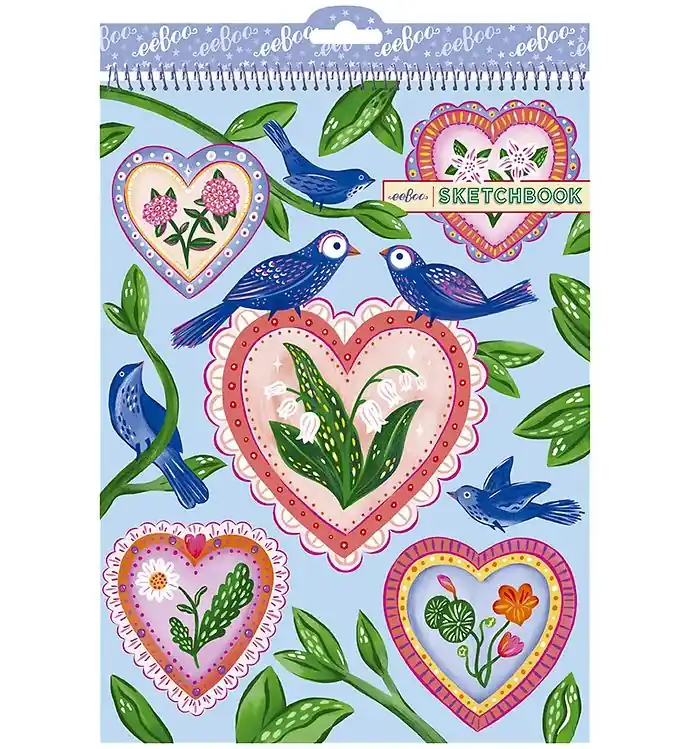 Koop Online Eeboo Schetsboek - Harten en Vogels