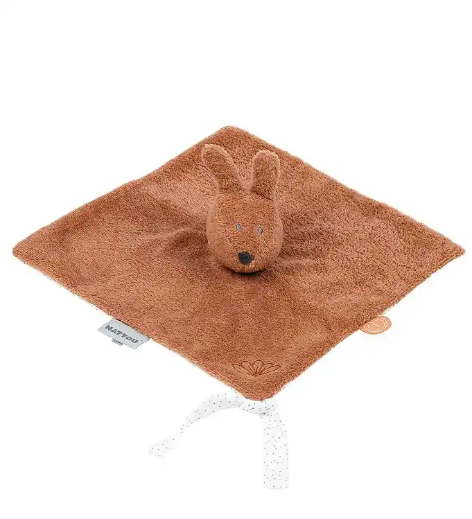 Favoriet Nattou Knuffeldoekjes - Bonnie Konijn - 27x27 cm - Rust