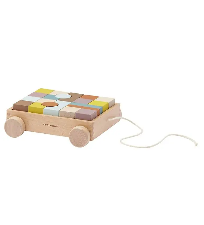 Kids Concept Takelwagen m. Stapelblokken - Neo - Multi Beperkt Aanbod