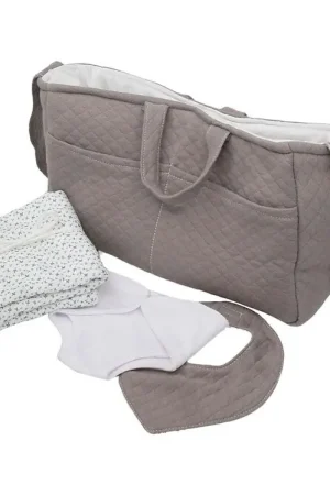 Asi Poppen Accessoires - Luiertas - Warm Grey Eend Vintage Print Weekendaanbieding