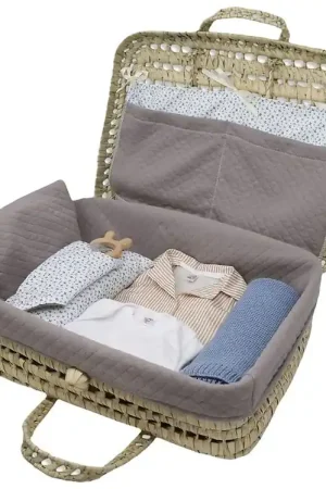 Weekendaanbieding Asi Poppen Accessoires - Poppenkoffer - Vintage Print Grijs En B