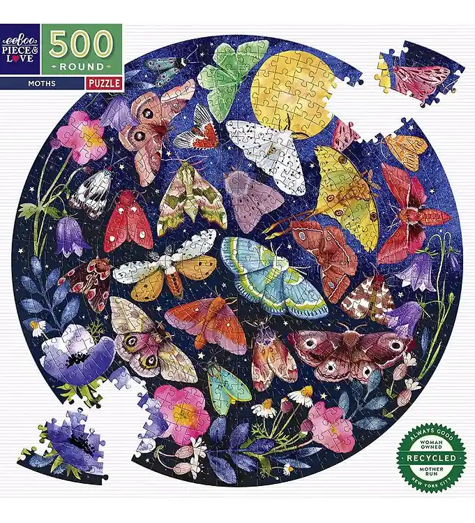 Eeboo Puzzel - 500 Bakstenen - 58,5 cm - Moths Merkproduct