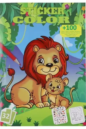 Megastar Kleurboek m. Stickers - 32 pagina's - Dieren Bestseller