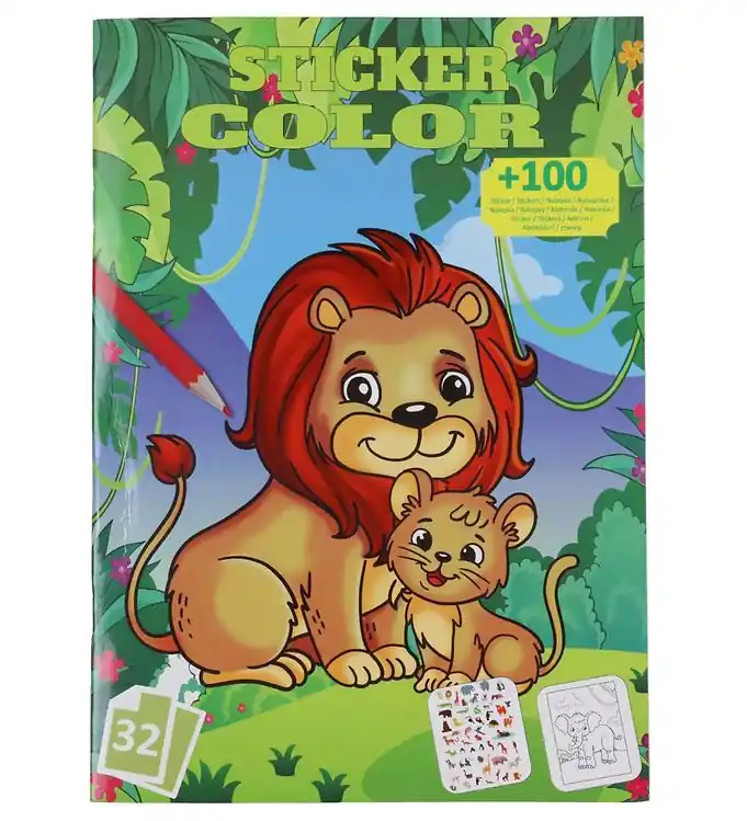 Megastar Kleurboek m. Stickers - 32 pagina's - Dieren Bestseller