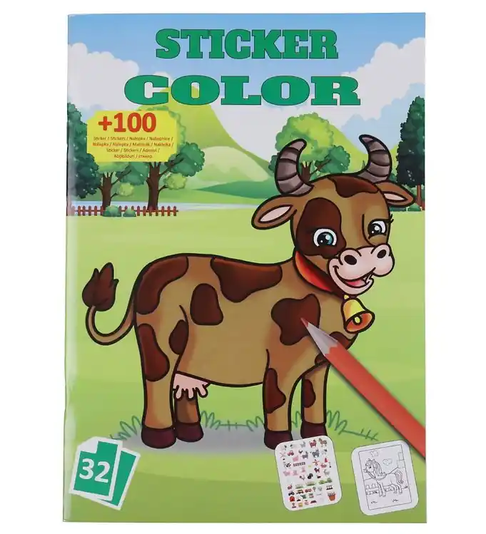 Hoge Kwaliteit Megastar Kleurboek m. Stickers - 32 pagina's - Boerderij