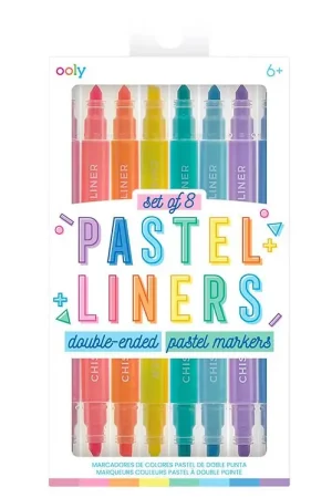 Beperkt Aanbod Ooly Dubbelzijdig Markers - 8 stk - Pastel Liners Dual Tip Merk
